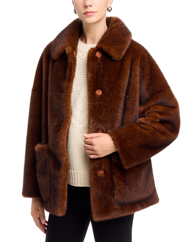 Herno Melange Faux Fur Mink Jacket