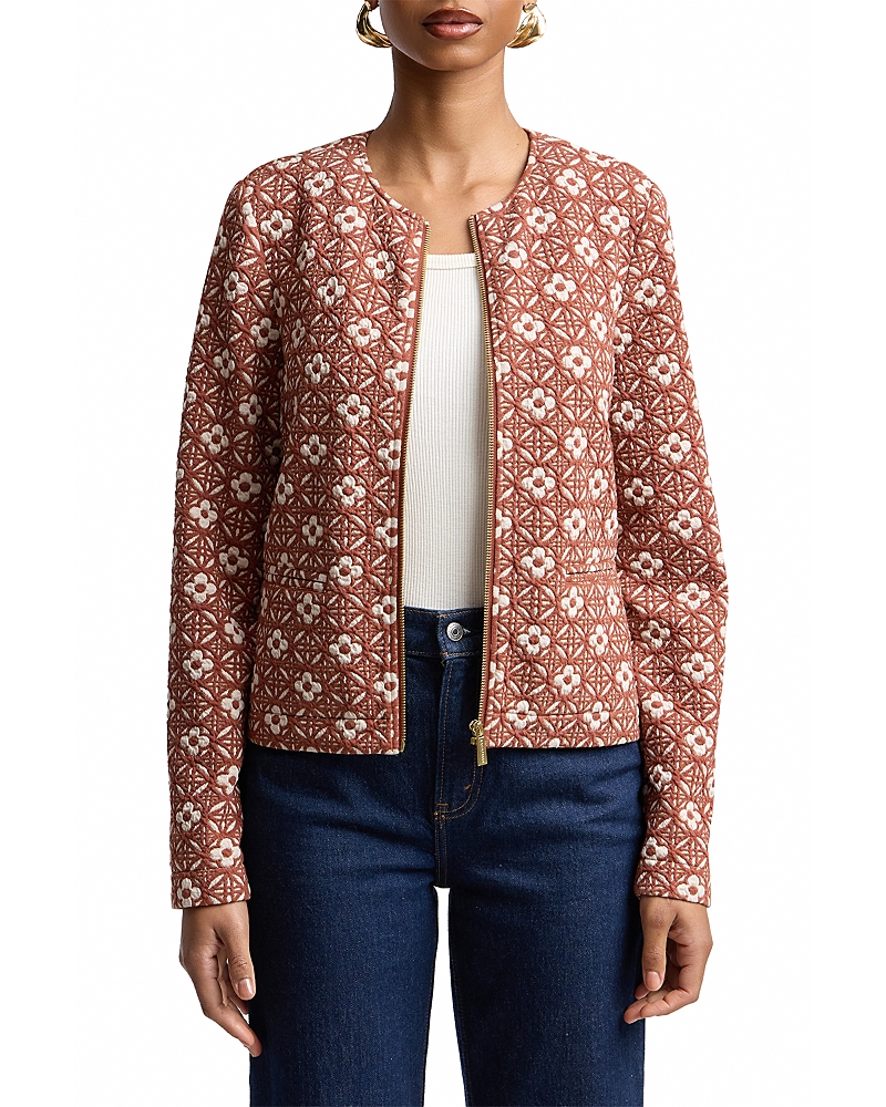 Bagatelle Jacquard Collarless Moto Jacket