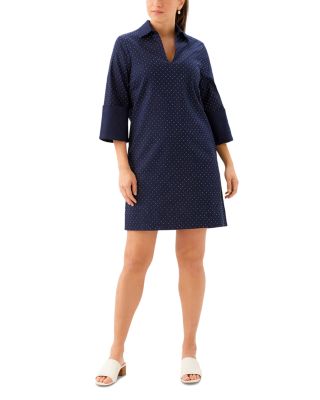 Collared Cuffed Sleeve Dress