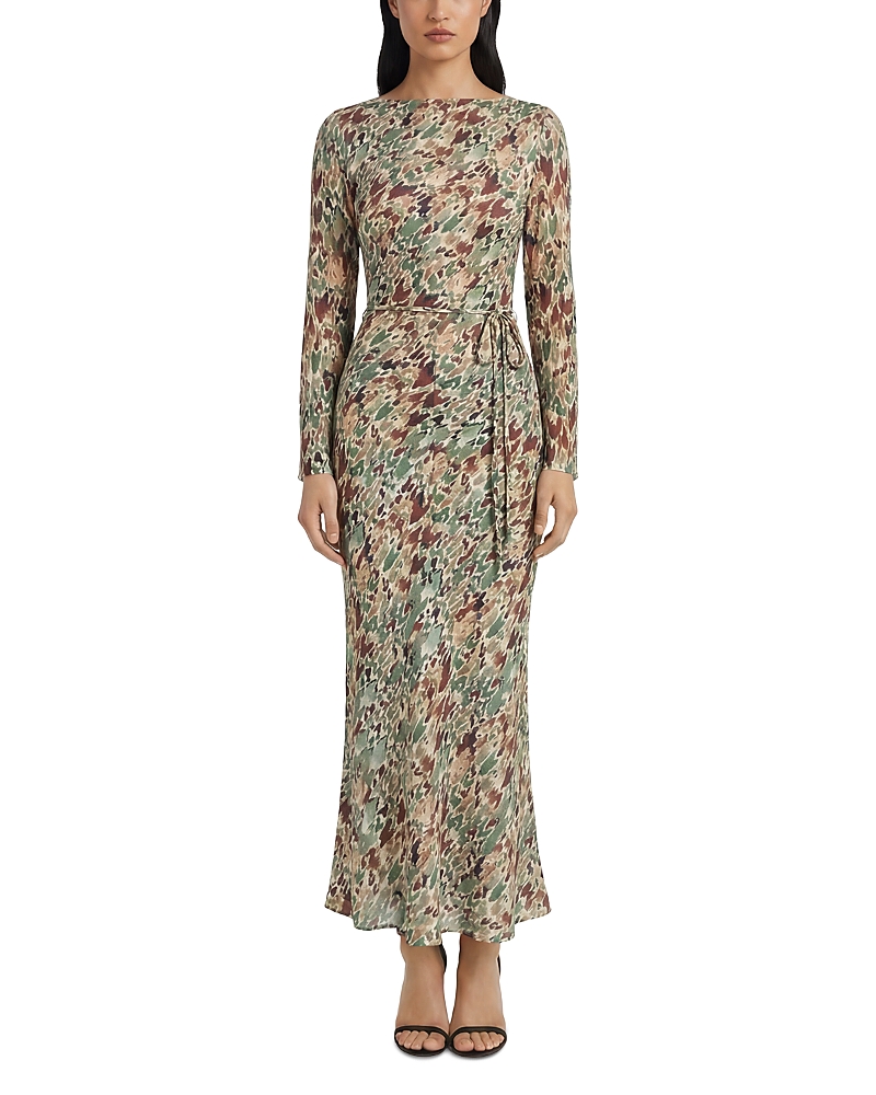 Donna Morgan Long Sleeve Printed Dress