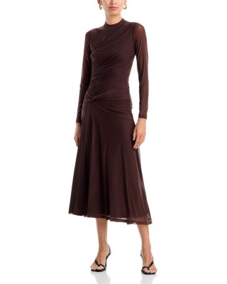 Selene Ruched Long Sleeve Dress