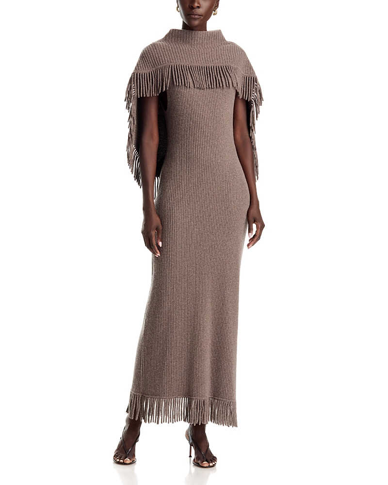 Simkhai Jordan Fringe Trim Cape Dress