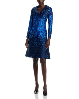 Mikado Abstract Print Coat Dress