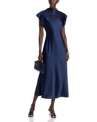 Adrien Mock Neck A Line Dress - thumbnail 7