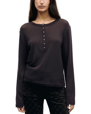 Balie Wool Half Button T Shirt