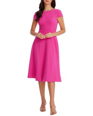 Dress the Population Livia Cap Sleeve Fit and Flare Midi Dress