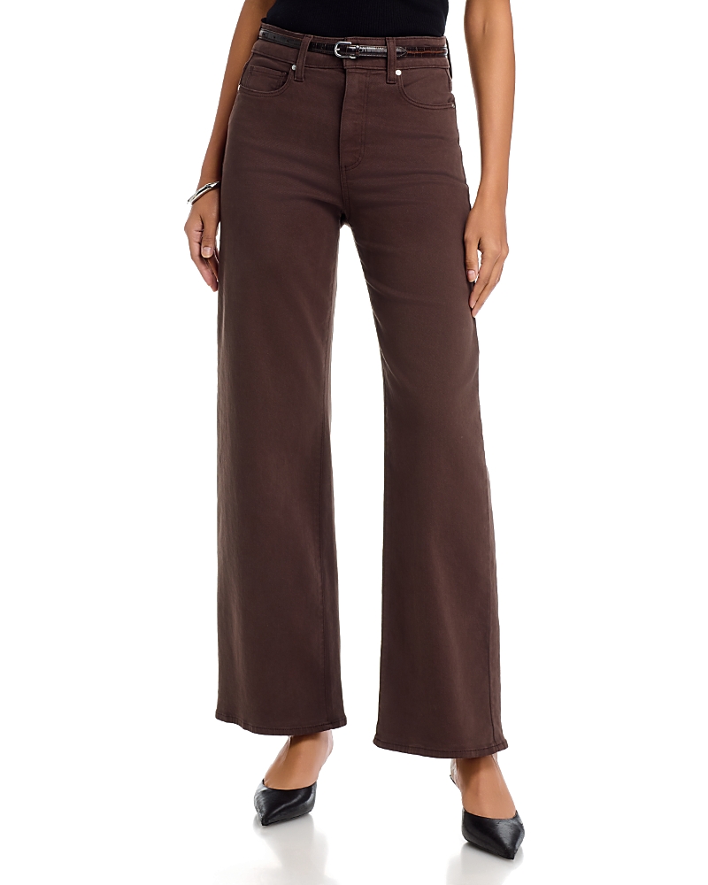Paige Anessa High Rise Wide Leg Jeans in Rich Chocolate