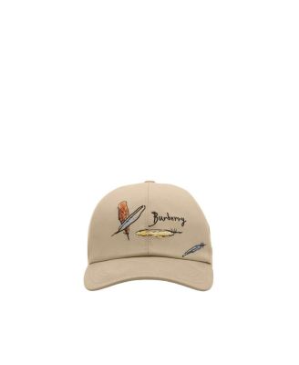  Feather Embroidered Cotton Baseball Cap