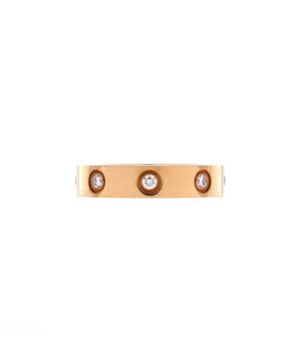  Love Wedding Band 8 Diamonds Ring 18K Rose Gold with Diamonds