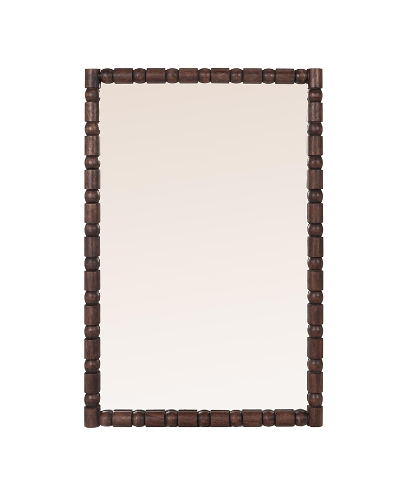 Rowena Interiors Mango Wood Bobbin Frame Mirror In Dark Walnut