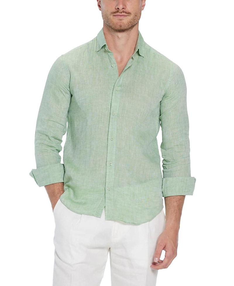 Moeva Harry Linen Shirt with Spread Collar