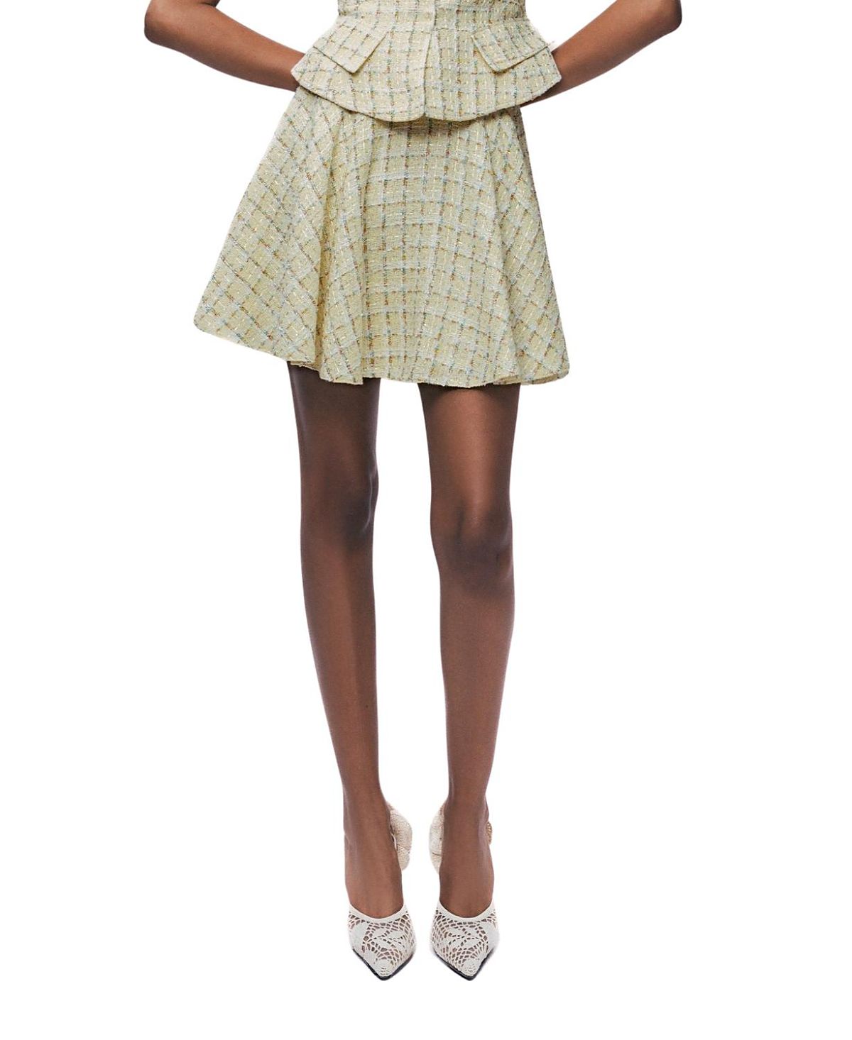 Nocturne Ruffle Tweed Mini Skirt