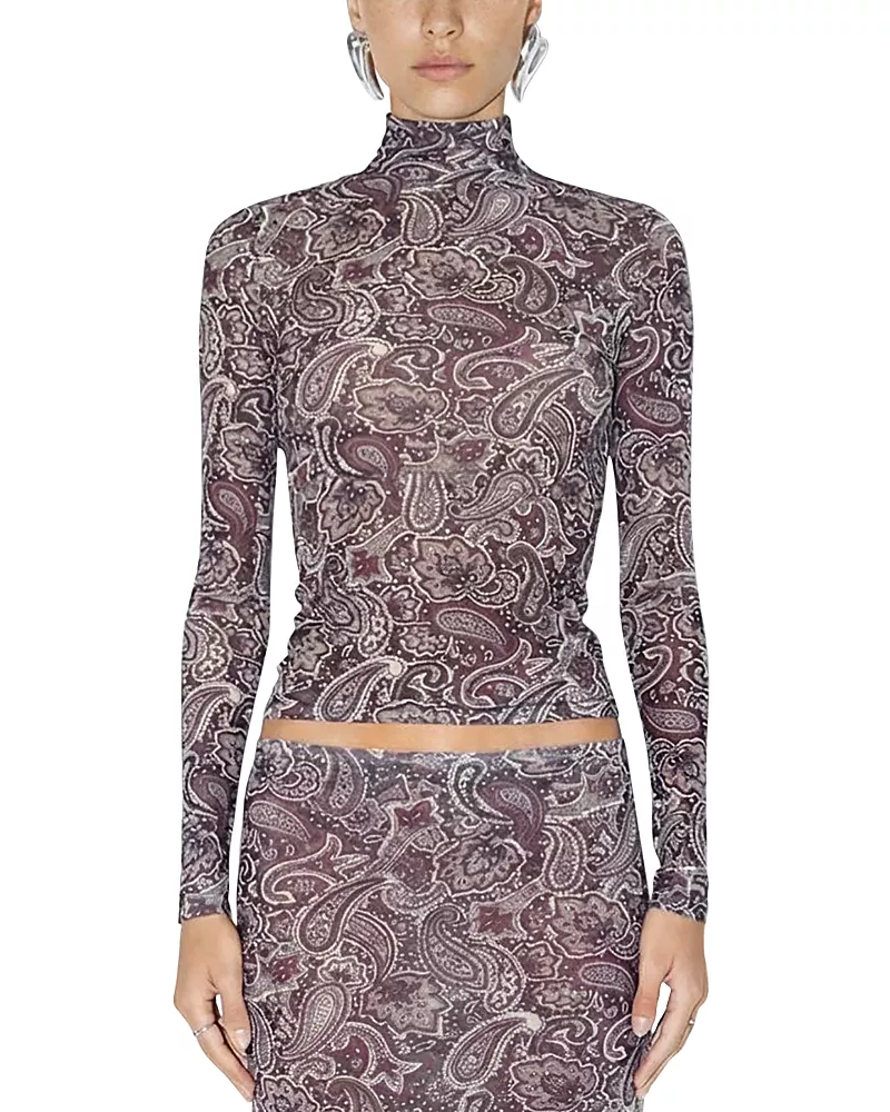 Ronny Kobo Lorden Mock Neck Top