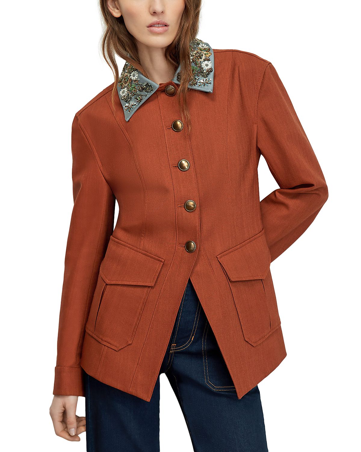 Veronica Beard Laramie Dickey Point Collar Jacket