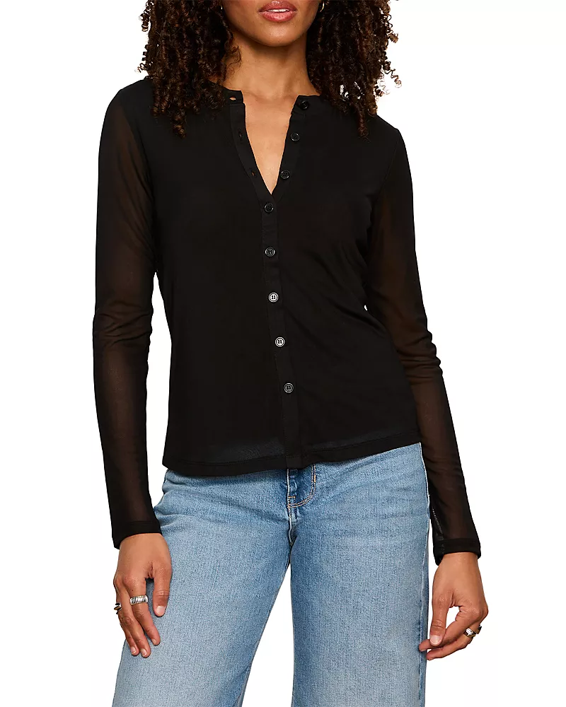 Sanctuary Knit Mesh Long Sleeve Cardigan
