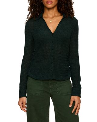 Juno Textured Button Front Top