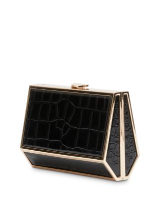 Maddox Embossed Leather Structured Clutch