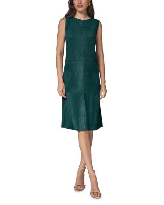 Sleeveless Faux Suede Sheath Dress