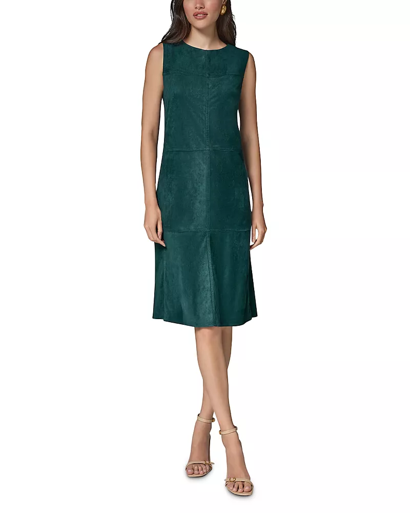 Donna Karan New York Sleeveless Faux Suede Sheath Dress
