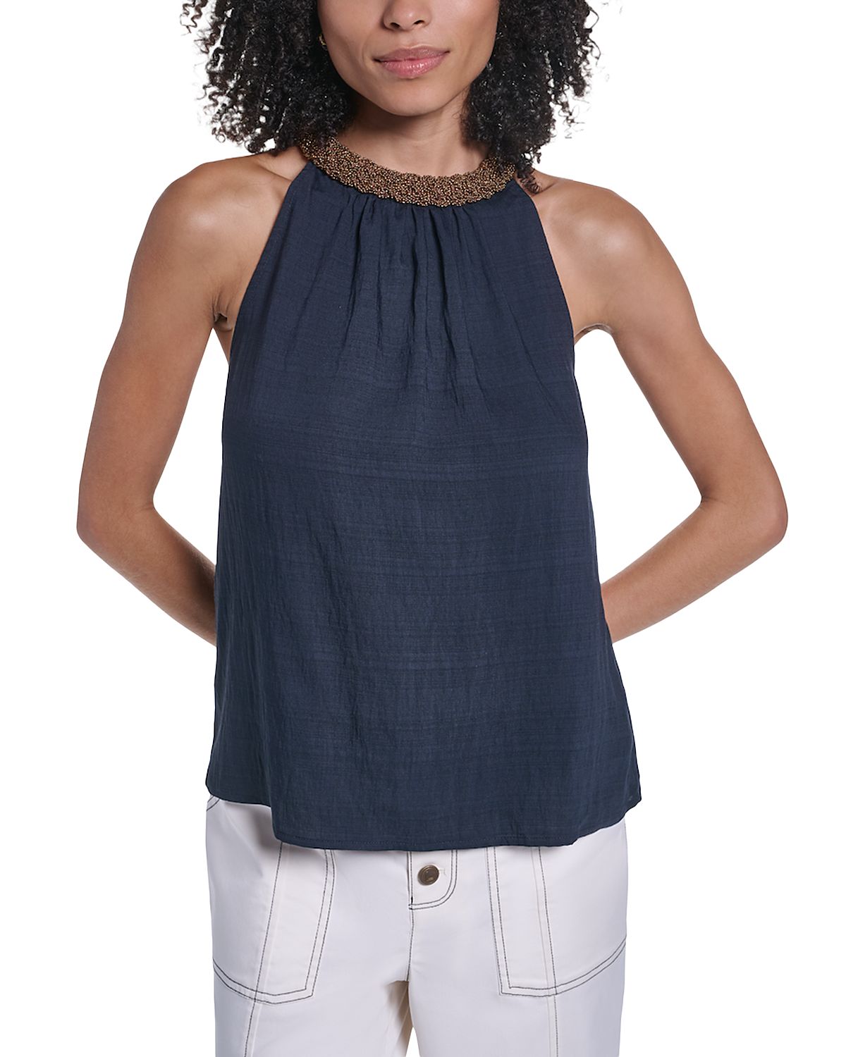 Karl Lagerfeld Paris Embellished Halter Top