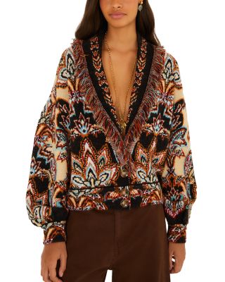 Tapestry Dream Knit Fringe Cardigan