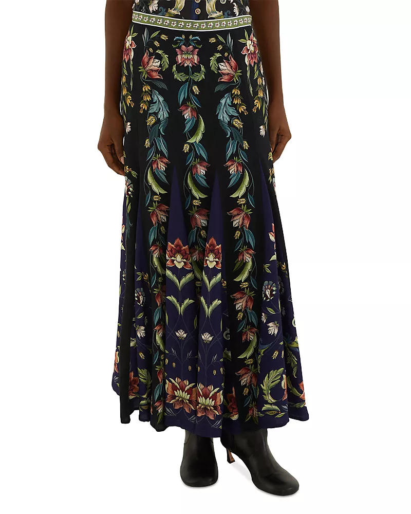 Farm Rio Natalia Black Maxi Skirt