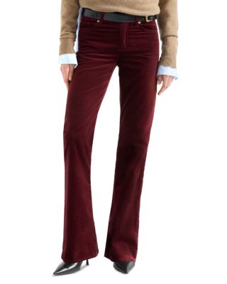 The Leggy Mid Rise Bootcut Jeans in Velvet Burgundy