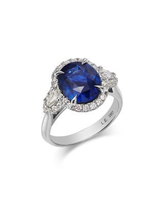 Certified Ceylon Sapphire & Diamond Limited Edition Ring in 14K White Gold