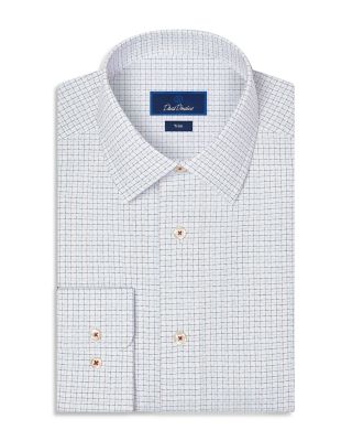 Trim Fit Dobby Check Cotton Dress Shirt
