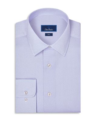 Trim Fit Geo Print Cotton Dress Shirt