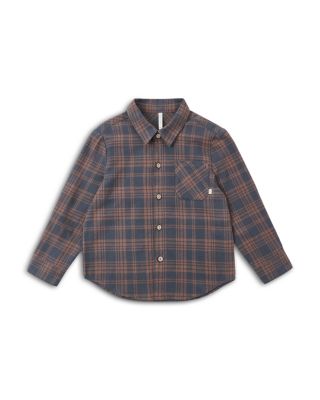 Boys Collared Midnight Plaid Long Sleeve Shirt - Little Kid, Big Kid 