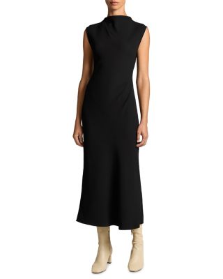 Draped Funnel Neck Dress