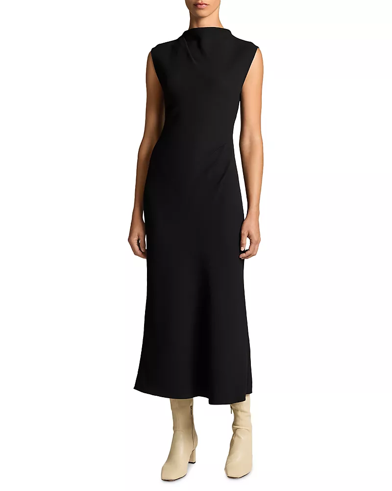 Vince Draped Funnel Neck Dress