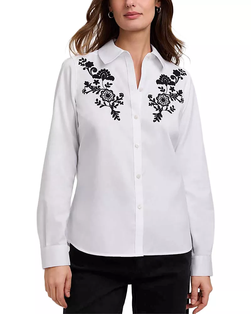 Foxcroft Hampton Embroidered Shirt