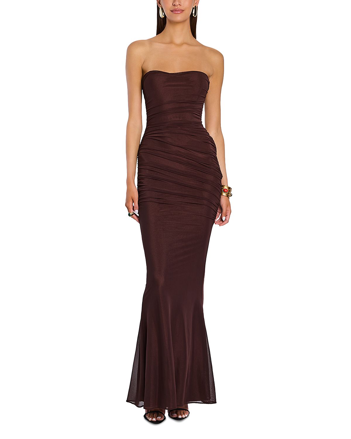 Retrofete Isadore Printed Brushstroke Maxi Dress