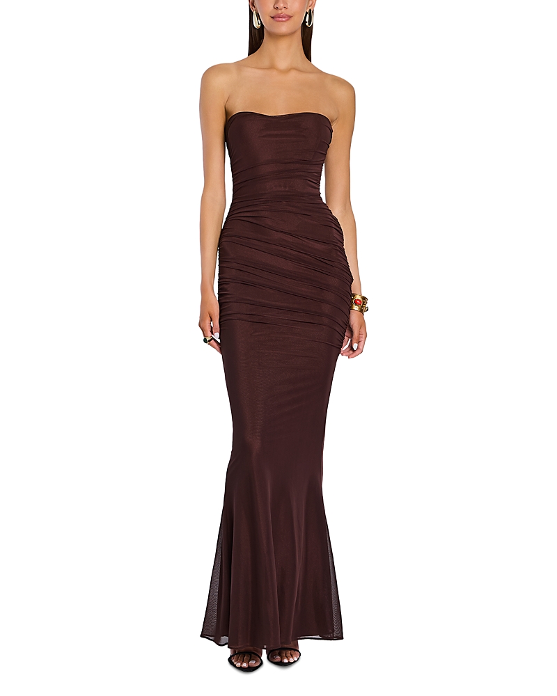 Retrofete Isadore Printed Brushstroke Maxi Dress
