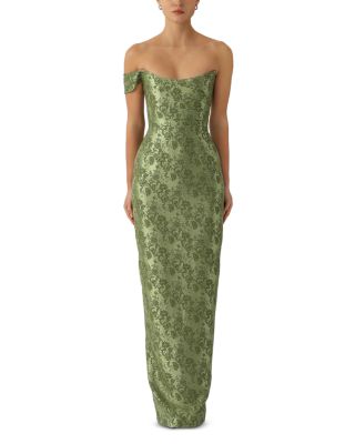 Jackson Cotton Blend Brocade Gown - thumbnail 6