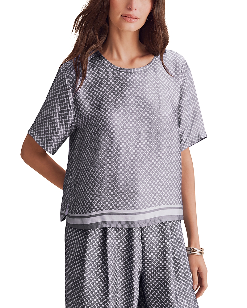 Splendid Violet Printed Short Sleeve Top
