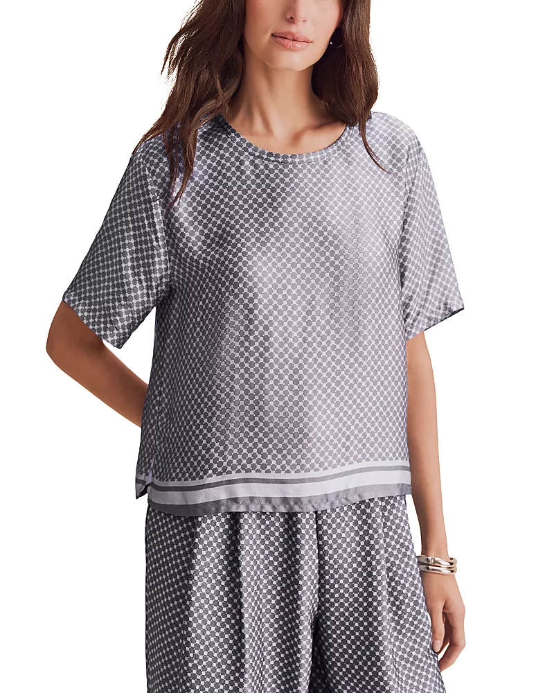 Splendid Violet Printed Short Sleeve Top