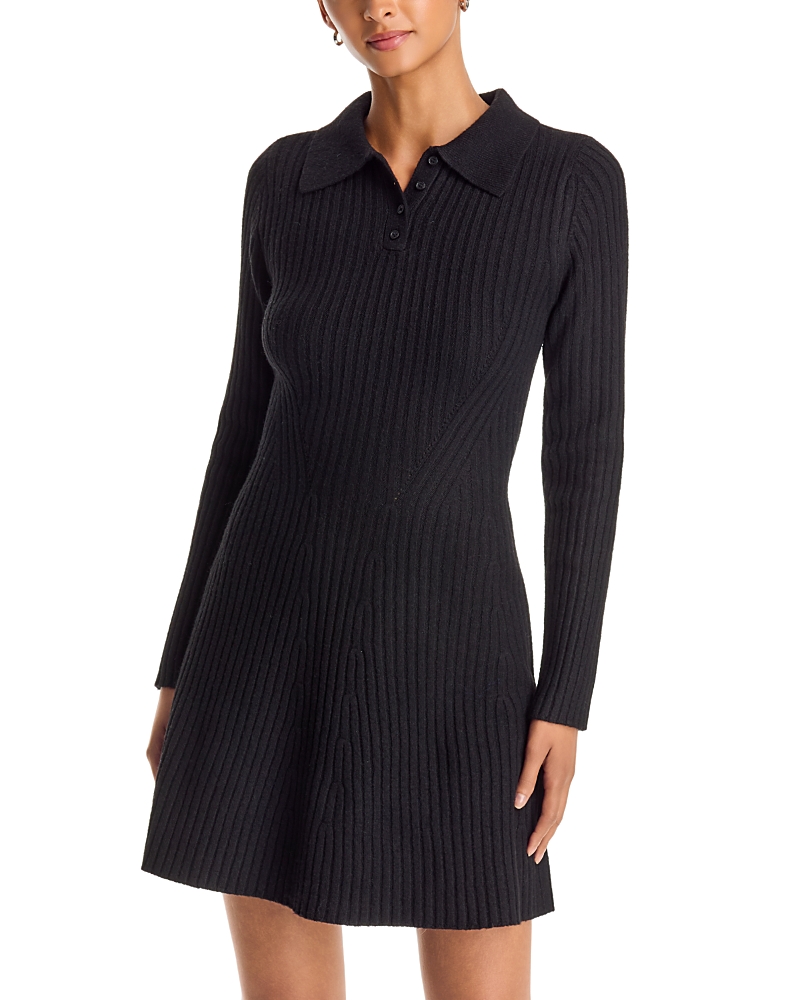 Aqua Poppaea Ribbed Mini Sweater Dress - Exclusive