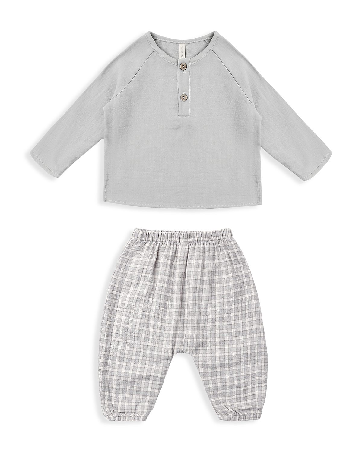 Quincy Mae Unisex Peter Woven Cotton Cloud Top & Pants Set - Baby