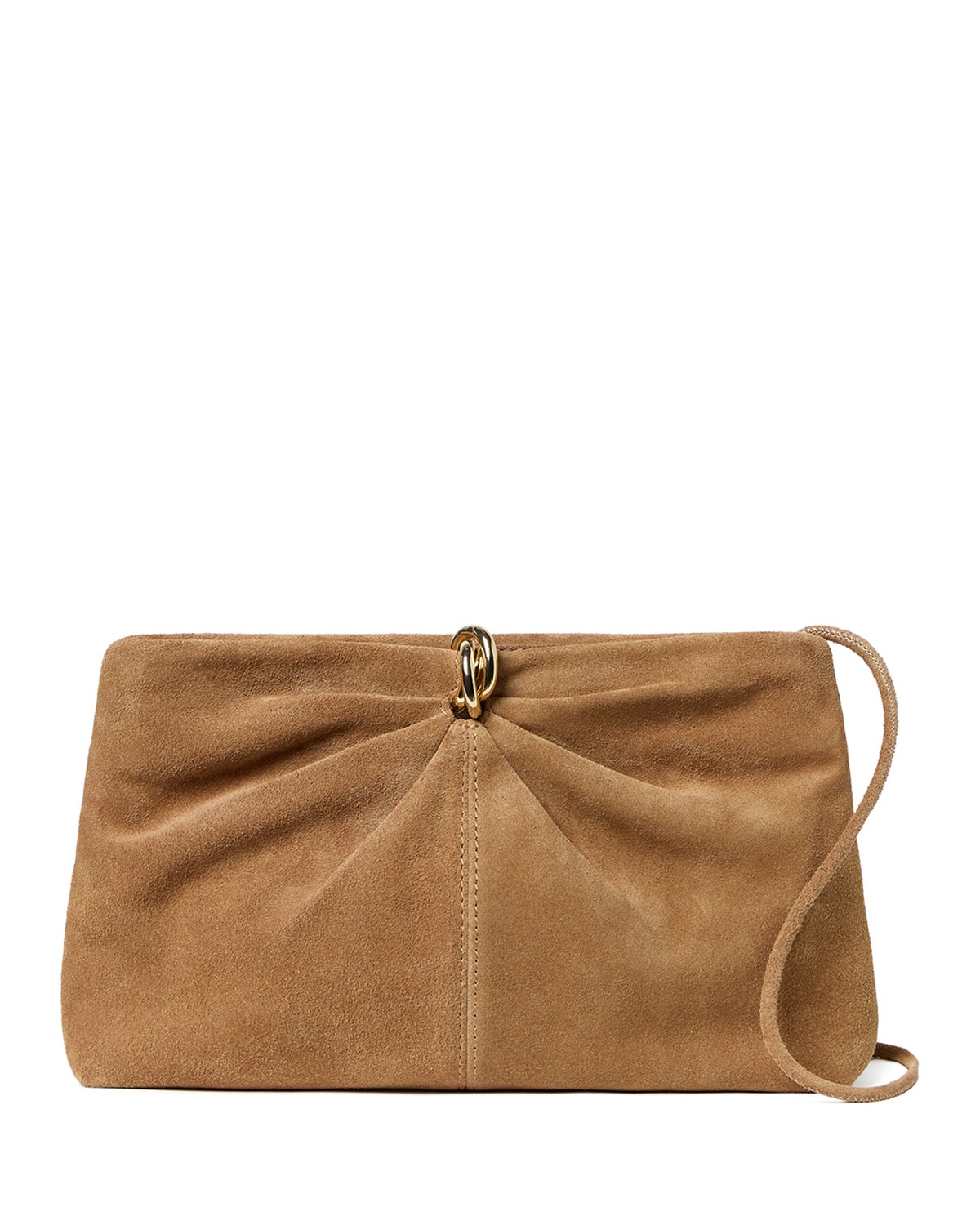 Corrine Small Gathered Suede Clutch