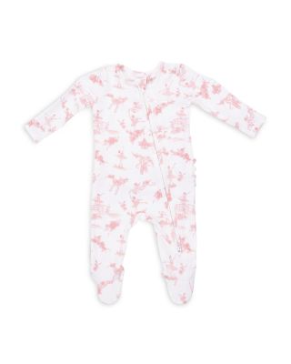 Girls Ballet Toile Two Way Ruffle Back Zipper Footie - Baby