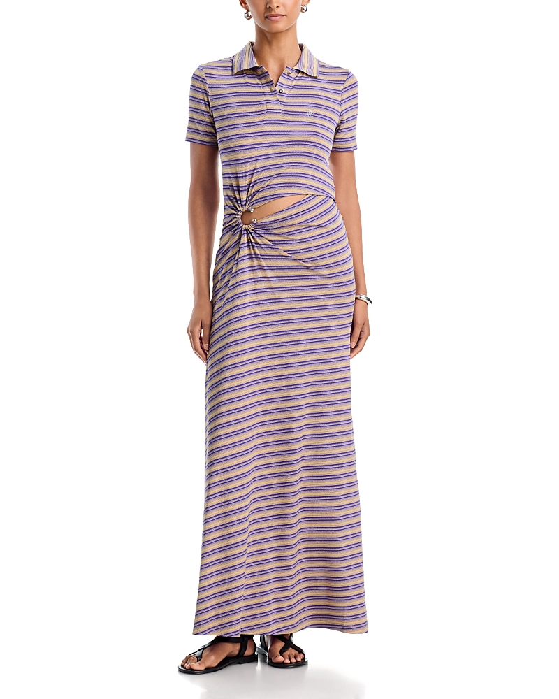 Rabanne Rib Knit Stripe Dress