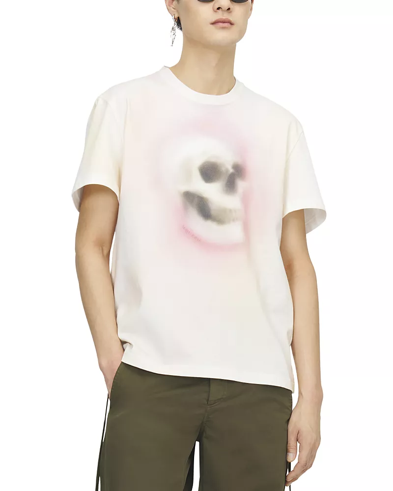 McQueen Skull Haze Graphic Cotton T-Shirt