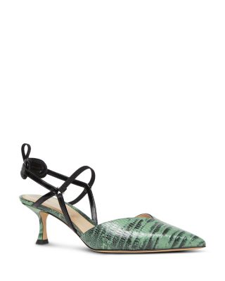 Fendi Women's Colibri Embossed Leather Slingbacks