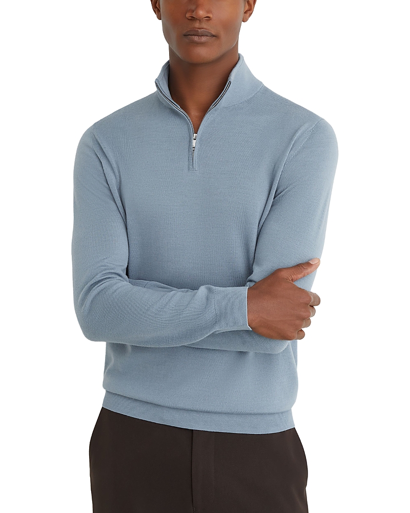 Reiss Blackhall Merino Funnel Neck Half Zip Pullover