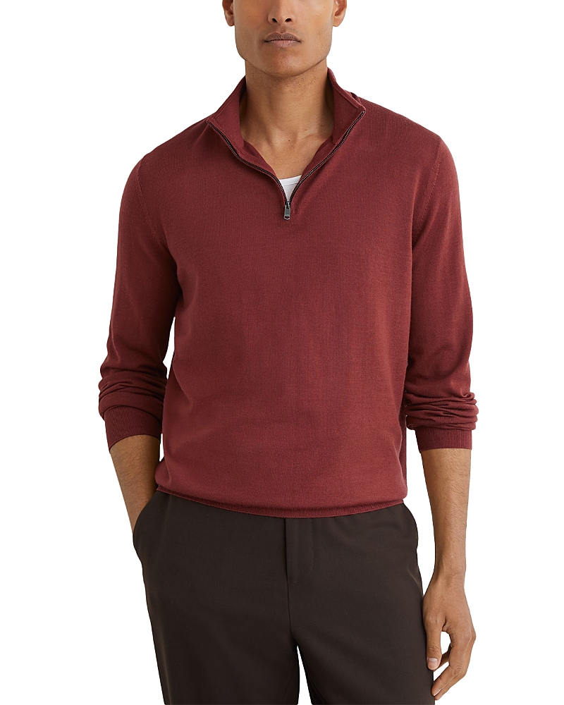 Reiss Blackhall Merino Funnel Neck Half Zip Pullover