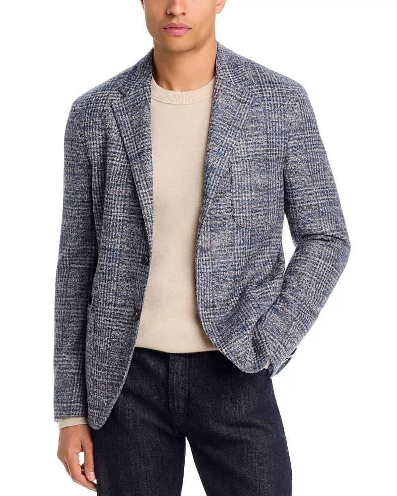 Etro Regular Fit Boucle Plaid Jacket