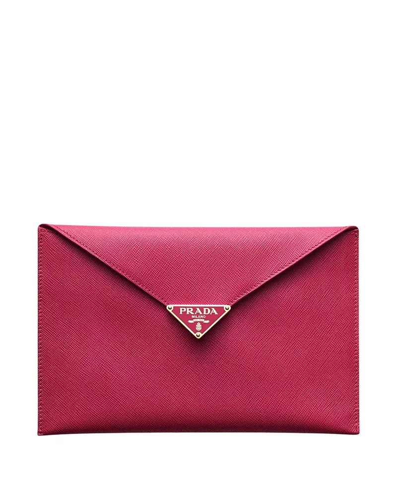 Prada Saffiano Leather Envelope Clutch